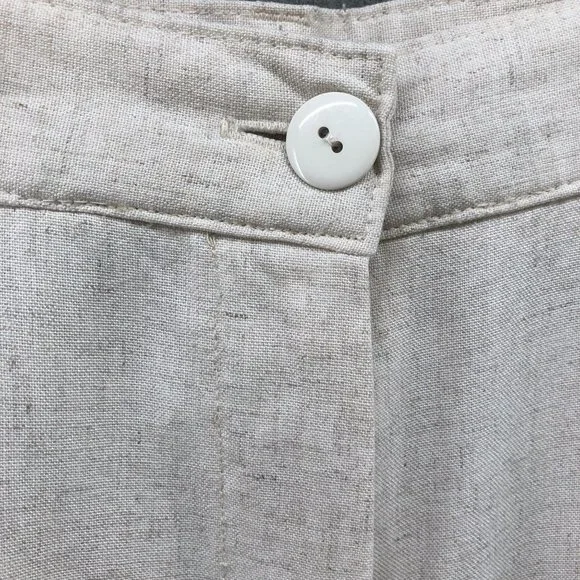 Vintage High Waisted Slub Cotton Breathable Relaxed Pants Womens Size 30 Oatmeal - Picture 9 of 12
